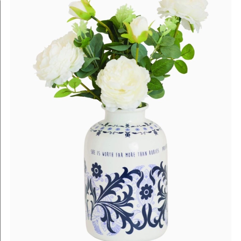 🔥🆕 Carpentree Proverbs 31 Ceramic Vase w Flowers - Picture 2 of 2